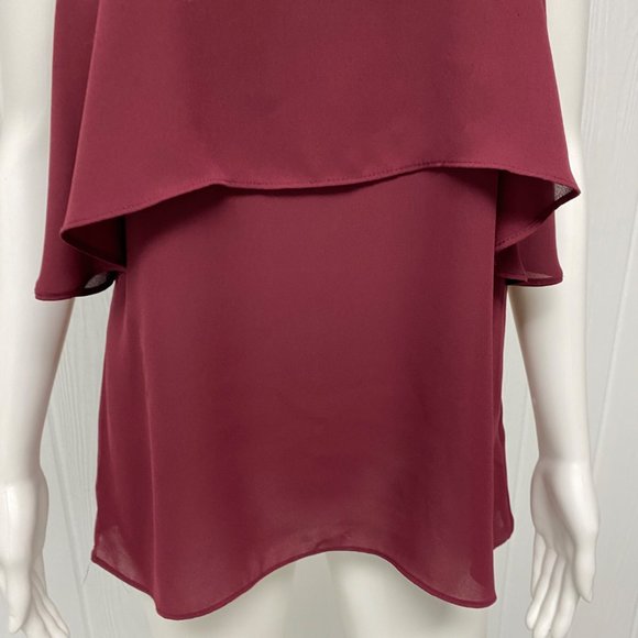 Forever 21 women's Top sleeveless open back burgundy size M - Picture 8 of 9